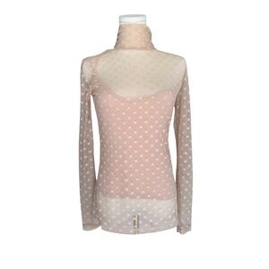 guess sheer star mesh top y2k balletcore long sleeve nude aesthetic S